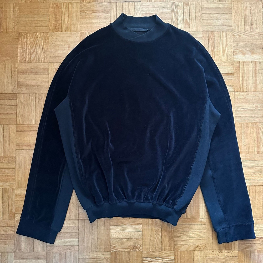 Haider Ackermann Black Velvet pullover sweatshirt Size XL